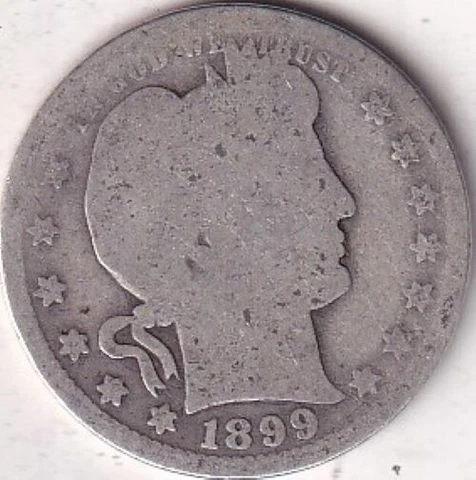 1899-O SILVER Barber Quarter #230 - AG - BEAUTIFUL COLOR - BEAUTIFUL COIN Cover