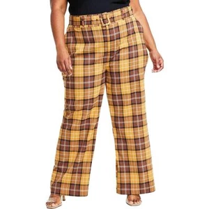 Nina Parker Womens Belted High Rise Work Wear Wide Leg Pants Plus BHFO 6100 - Picture 1 of 1