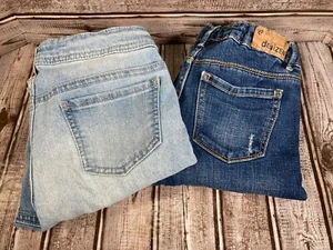 Lot of 2 Girl's 12 DENIZEN & ART CLASS Skinny Blue Denim Jeans Adjustable Waist - Picture 1 of 12