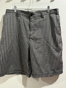 Adidas Golf Shorts Men's Size 36 Black Plaid Polyester Golf/Chino Shorts - Picture 1 of 4
