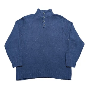 Jersey Nautica Hombre Cuello Alto 28% Lana Tejido Pesado Azul Marino Talla Grande - Imagen 1 de 8