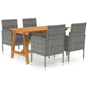 5 Piece Garden Dining Set Grey S8O3 - Picture 1 of 8