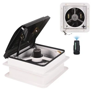 14" RV Roof Vent Fan 12V Vent Fan LED Light Raindrop/Temperature Sensing System - Picture 1 of 7