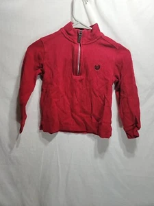 Chaps Red 1/4 Zip Long Sleeve Sweater Boy's Size 6 100% Cotton  - Picture 1 of 5