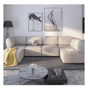 Mjkone Sectional Couch/Futon Sofa Bed, Variable Modular Oversized Couch - Picture 1 of 8