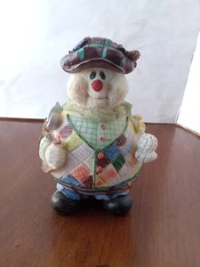 Christmas Snowman Figurine by World Bazaars 6 inches tall Holiday Collection - Picture 1 of 10