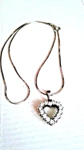 collier in Argento con Cuore di strass - Foto 1 di 4