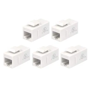 VCE UL Listed CAT6 RJ45 Keystone Jack Łącznik liniowy 5-pak, żeński na biały - Zdjęcie 1 z 8
