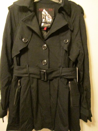 $265 G.E.T. Giacca Stile Moto Balenciaga Nera Cappotto Trench Taglia M Nuova con Etichette