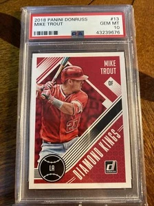 2018 Panini Donruss ‘Diamond Kings’ Mike Trout #13 PSA 10. Mvp HOF. Angels - Picture 1 of 2
