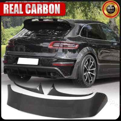 Se adapta a Porsche Macan 2014-20 alerón de techo trasero ventana ala labio fibra de carbono real Foto 1 de 4