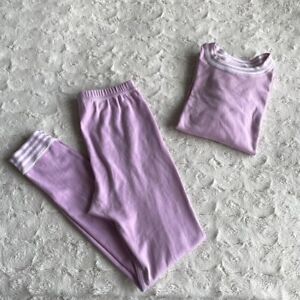 Hanna Andersson Pajama Set Girls Sz 140 Purple Long Johns Thermal Underwear Warm