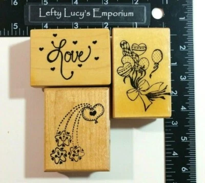 Provo Craft Creative Arts and Creative Rubber Stamps Hearts Love Stars Lot of 3 - Image 1 of 2