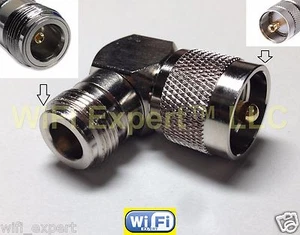 Right Angle UHF PL259 Male Plug to N Type Female RF HAM Radio Connector Adapter - Afbeelding 1 van 6