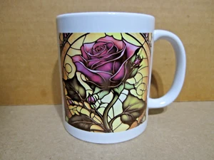 1=NEW=2 DIFFERENT PICTURES=CERAMIC==ROSE MUG==11OZ=WHITE=GLOSSY=GREAT GIFT - Picture 1 of 5