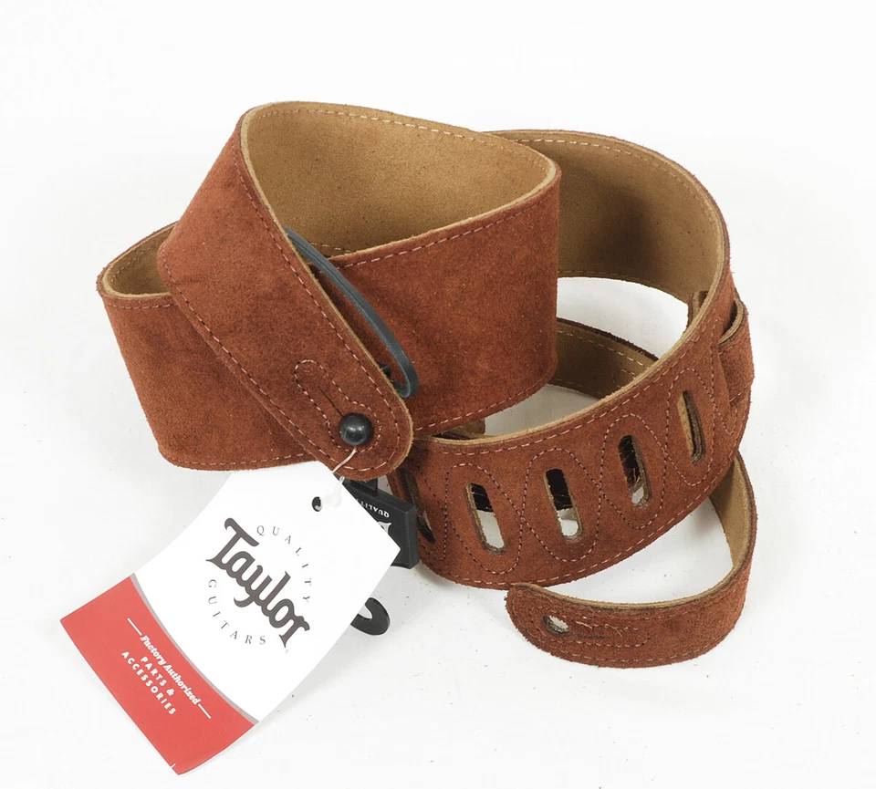 Taylor Guitars Chocolate Suede Logo Guitar Strap