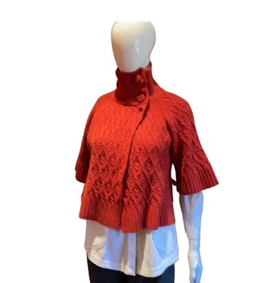 Cárdigan Original $380 Qi 100% Cachemira Frente Abierto EE. UU. Talla S Gris Oscuro Cuello Simulado  Foto 1 de 4