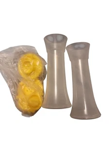 tupperware salt and pepper shakers 4in Hourglass Yellow Seals - Picture 1 of 3