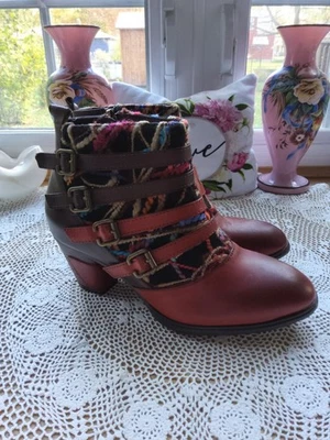 Botines Spring Step L'Artiste Redding de cuero rojo talla 39 o A 8-9 en EE. UU. Foto 1 de 4