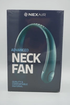 Ventilador de cuello portátil sin aspas, recargable de 3 velocidades, ventilador ajustable, exterior, verde Foto 1 de 4