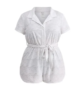 NEW No Boundaries Women's White Terry Loop Coverup Romper Size XS (0-2) Junior - Picture 1 of 5