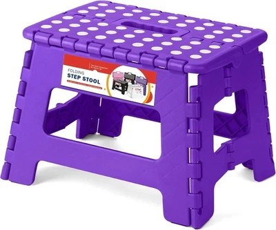 1-2PC Folding Step Stool Plastic Foldable Stools Non-Slip Portable 9" 11" 13" - Image 1 of 4
