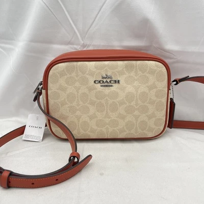 Coach Unisex Jamie Crossbody Camera Bag Signature Canvas CZ186 Sand/Deep Orange - Image 1 of 4