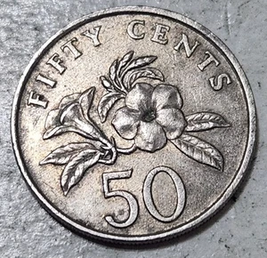 SINGAPORE 🇸🇬 FIFTY (50) CENTS COIN 1987 - Picture 1 of 2
