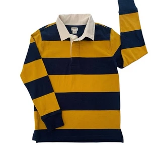 Crewcuts Long Sleeve Rugby Shirt Youth Medium 8-9 Blue & Gold Stripes - Picture 1 of 9