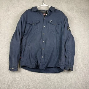 Beyond Riders Armor Blue Quilted Snap Button Work Shirt Jacket Men's XXL - Picture 1 of 10