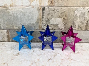 Dept 56 Plastic Spinner Ornaments...Purple/Hot Pink/Blue - Picture 1 of 5