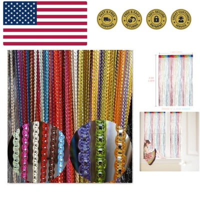 Cortina de cadena de puerta, panel de pared flecos ventana habitación divisor persiana, hogar patio... Foto 1 de 4