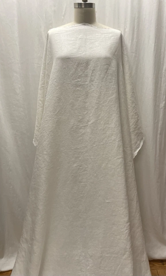 100% Pure Irish Linen Heavy Weight White Color 2.75 Yards Long  56" Wide - Image 1 of 4