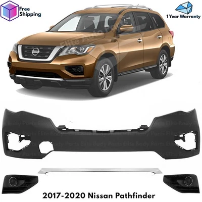Front Bumper Cover Paintable & Bumper Lower Trim For 2017-2020 Nissan Pathfinder - Image 1 of 4