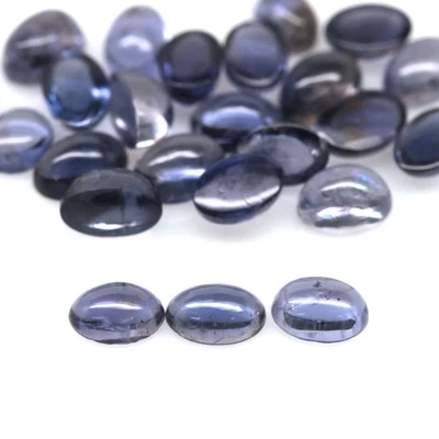 Cabujón ovalado de iolita de Madagascar azul púrpura 24 piezas 12,01 quilates sin calefacción Foto 1 de 4