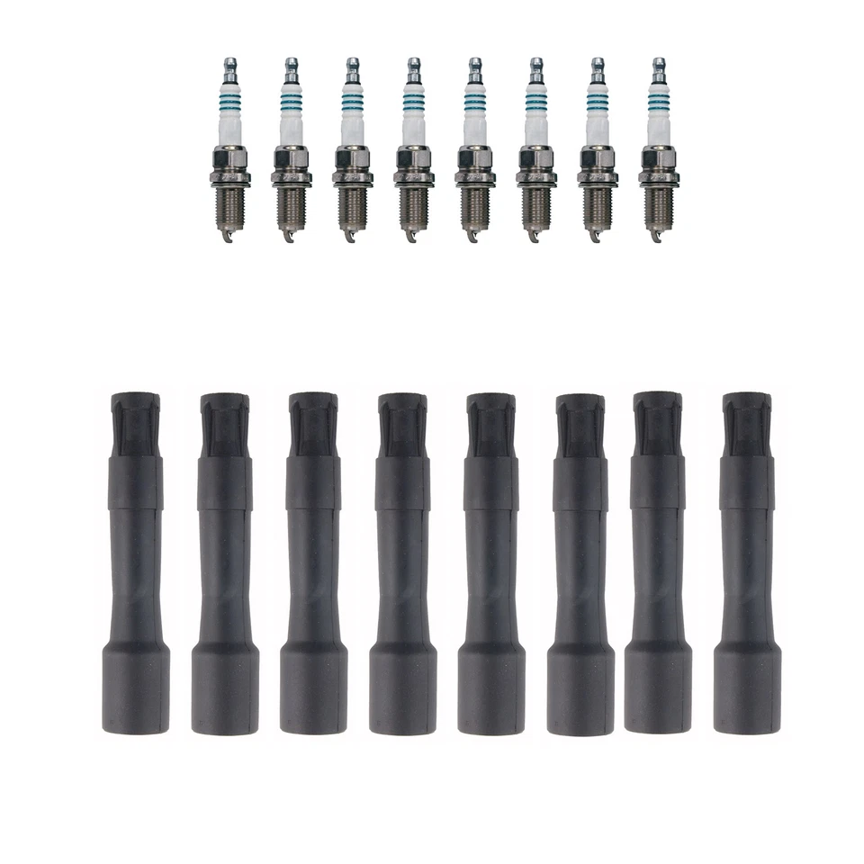 Kit de botas de bobina de encendido Denso 8 enchufes de alimentación de iridio y NGK para Range Rover 4,4 L Foto 1 de 1