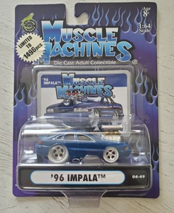 Muscle Machines 1:64 '96 Chevrolet Impala Blue White Tires 1 Of 1496 Chase - Picture 1 of 3