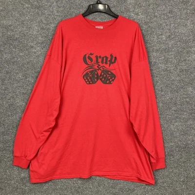 Camisa Port & Co Para Hombres 5XL Roja "Mierda" Dados Die Casino Manga Larga Cuello Redondo Foto 1 de 4