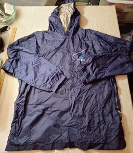 ADIDAS Windbreaker Pullover Hooded Jacket Blue Men's Size XL long - Picture 1 of 11