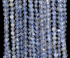 4 MM BERMUDAN BLAU IOLITH EDELSTEIN KLASSE A BLAU RUND 4 MM-5 MM LOSE PERLEN 16 ZOLL - Bild 1 von 1