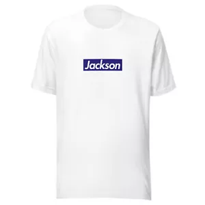 LAMAR JACKSON Box Logo T-SHIRT Baltimore Ravens Football MVP Star Quarterback QB - Picture 1 of 9