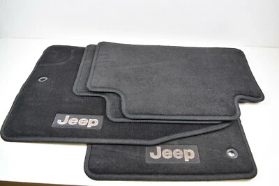 Full Set of 4 Black All Weather Carpet Jeep Logo Floor Mats #42858J PROD08012 - Image 1 of 4