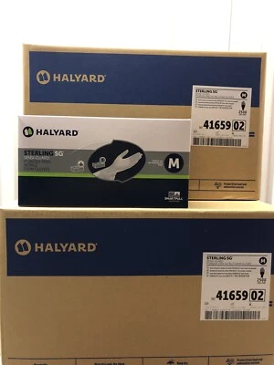 CAIXA (2500) HALYARD ESTERLINO EXAME DE NITRILO MÉDIO SEM PÓ 41659 - Imagem 1 de 4