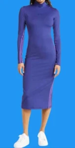 Adidas Ivy Park Bodycon Dress Poly Spandex LS Maxi Tights Beyoncé Womens Med NWT - Picture 1 of 13