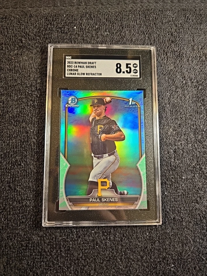 2023 PAUL SKENES RC SGC 8.5 NM-MT+ 1st Bowman Chrome BDC-14 Lunar Glow ~1stB - Image 1 of 4