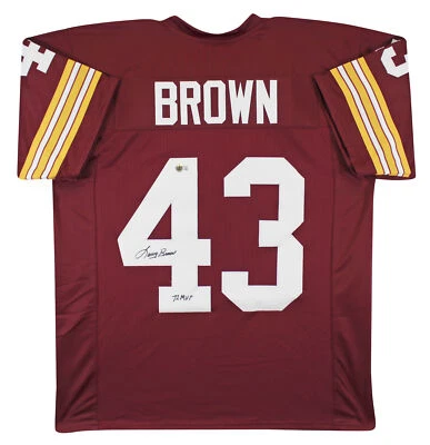 Camiseta Larry Brown Auténtica Firmada Granate Estilo Profesional Autografiada BAS Testigo Foto 1 de 3