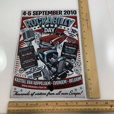 Rockabilly Day Sept. 4-5 2010 Belgium Germany  large sticker Rat Rod Hot Rod #83 - Image 1 of 4