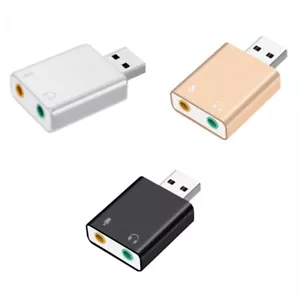 USB 2.0 Stereo External Sound Card Adapter For PC USB Input 3.5mm Trs Headphone - Picture 1 of 9