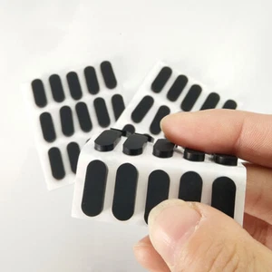 Black Oval Anti Slip Silicon Rubber Feet Pads Self-Adhesive Non-Slip Width: 6mm - Picture 1 of 12