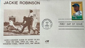 J:M 2016 Jackie Robinson Brooklyn Dodgers Jackie Robinson Baseball Slides Safe - Picture 1 of 1